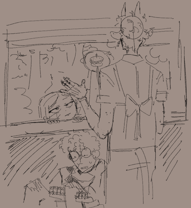 Niki buys a burger. 