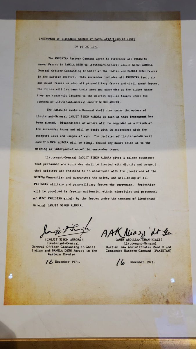 nikunjsanghi's tweet photo. Historical - still gives bumps as you read it!!
#1971PakArmySurrender #1971IndoPakWar https://t.co/bCUh5YGgoA