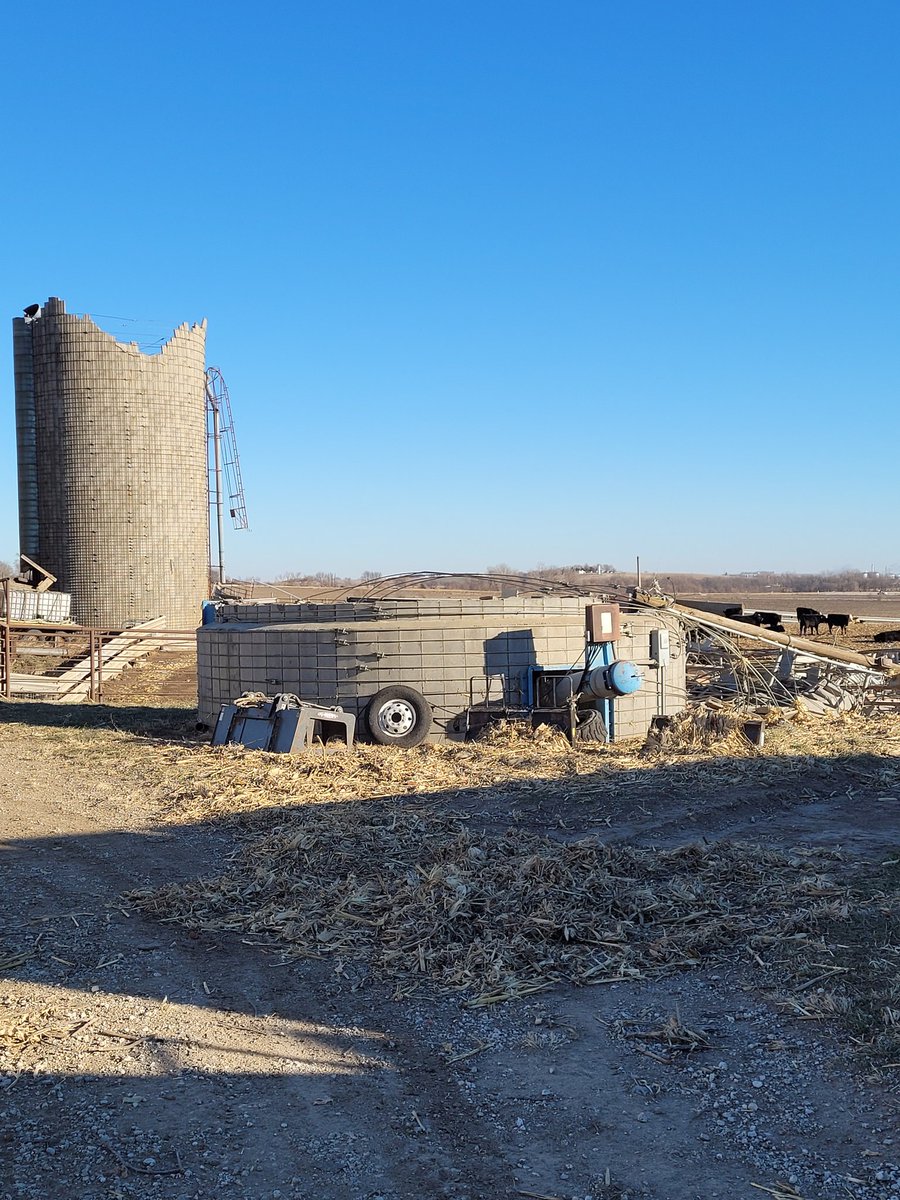 DrewComes's tweet photo. EF2 tornado went through our home farm last night. All the livestock accounted for and we are thankful that there were no injuries around the Atlantic area. https://t.co/gK5d45nHYm