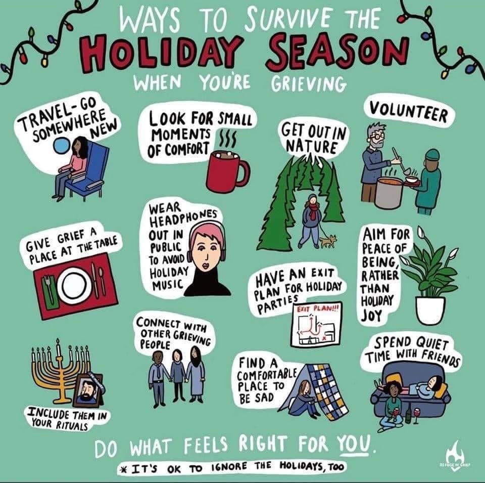 MindfulPathways's tweet photo. If you are grieving this holiday season, do what feels right for you ❤
@RefugeInGrief
#MindfulPathways #Grief #Christmas #SelfCare #Boundaries #Comfort #Values #Healing #MentalHealth #Psychologist #Adelaide https://t.co/D22b5QTXWf
