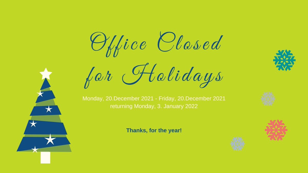 The team takes some days off for the Holidays. Back on 03. January. Thanks for the year!