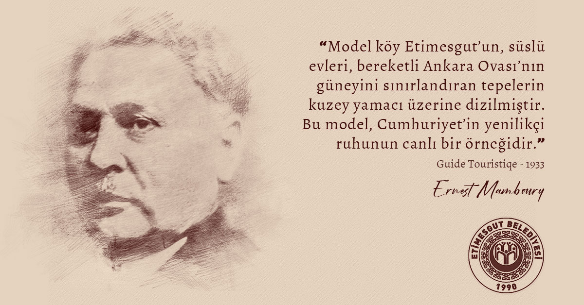 enverdemirel's tweet photo. Etimesgut için ne dediler:
"Model köy Etimesgut'un, süslü evleri, bereketli Ankara Ovası'nın güneyini sınırlandıran tepelerin kuzey yamacı üzerinde dizilmiştir. Bu model, Cumhuriyet'in yenilikçi ruhunun canlı bir örneğidir." 
Ernest Mamboury - 1933 https://t.co/OewnNjQVZa
