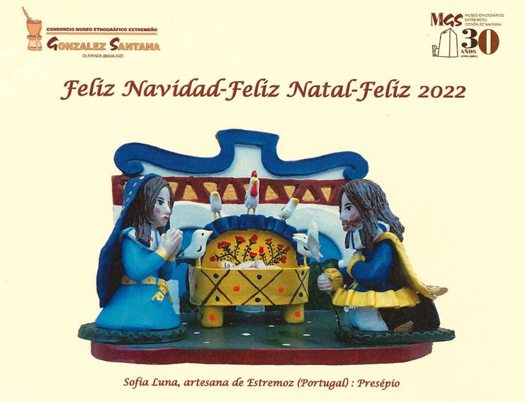 🎄La Dirección y el personal del Museo Etnográfico Extremeño González Santana os desea una Feliz Navidad y un próspero 2022!🎅🥳 👉En la imagen tenéis un belén de Sofia Luna, que se puede visitar en nuestra Sala de Usos Múltiples hasta el 6 de enero de 2022.