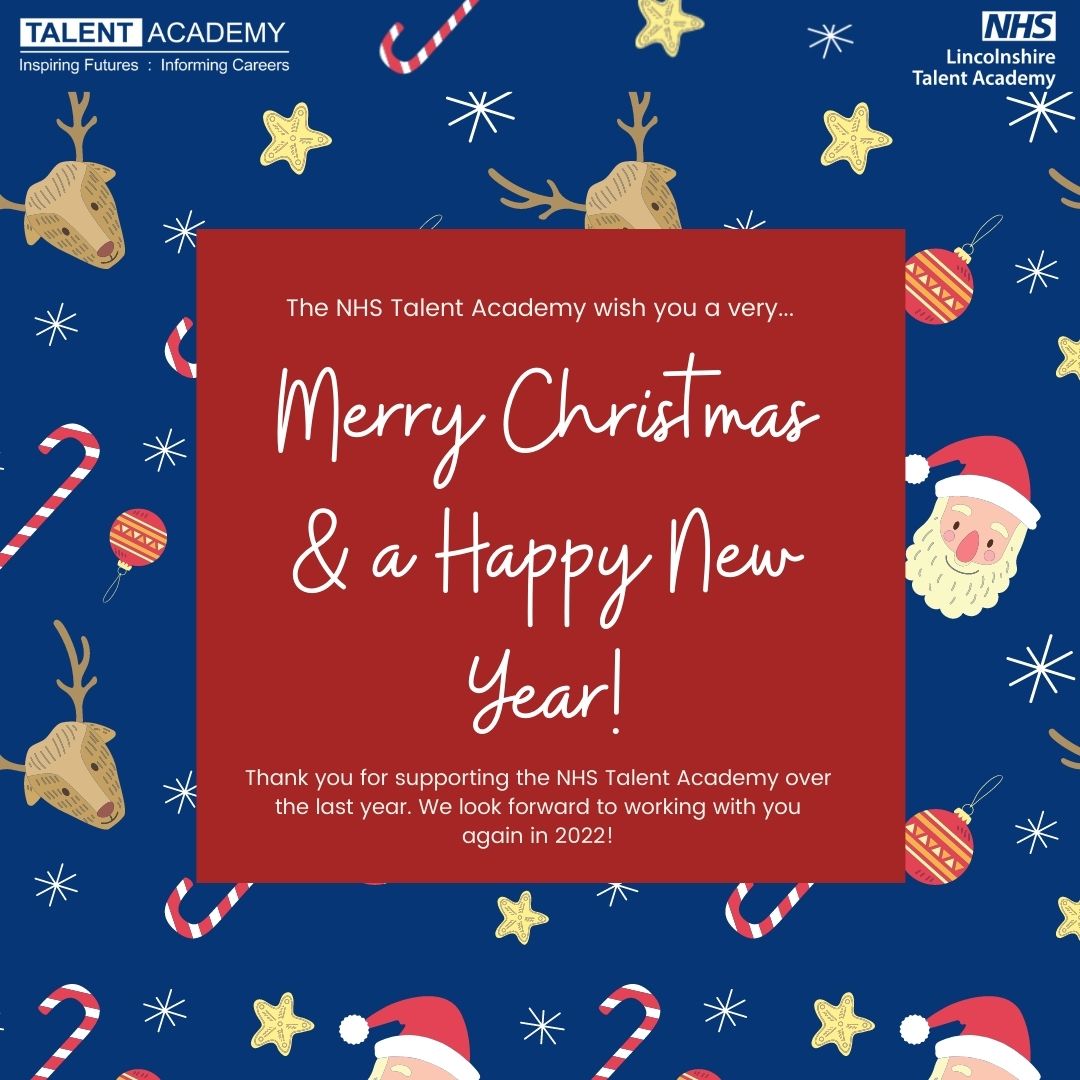 Merry Christmas From the Lincolnshire Talent Academy 🎄🎅

Keep updated with Virtual/Physical Work Experience, Events, Programmes and Job Opportunities in 2022 by signing up here 👉 nhs-lincs.work-experience.co.uk