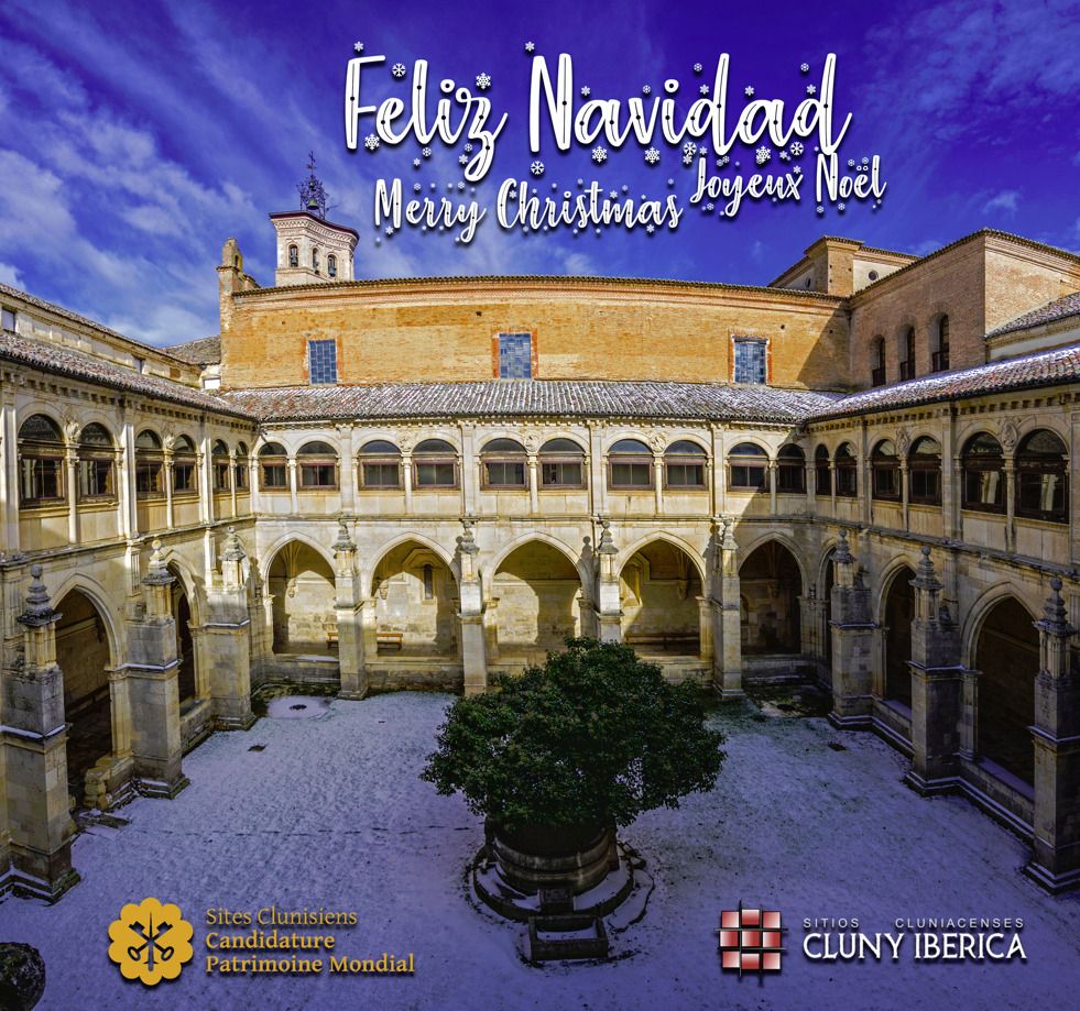 IbericaCluny's tweet photo. Desde #SitiosCluniacenses queremos desearos que paséis unos felices días estas navidades. 
Hemos escogido esta imagen claustral, espacio que tanto ocupa nuestras miradas últimamente 😉 https://t.co/khfhSQt34C