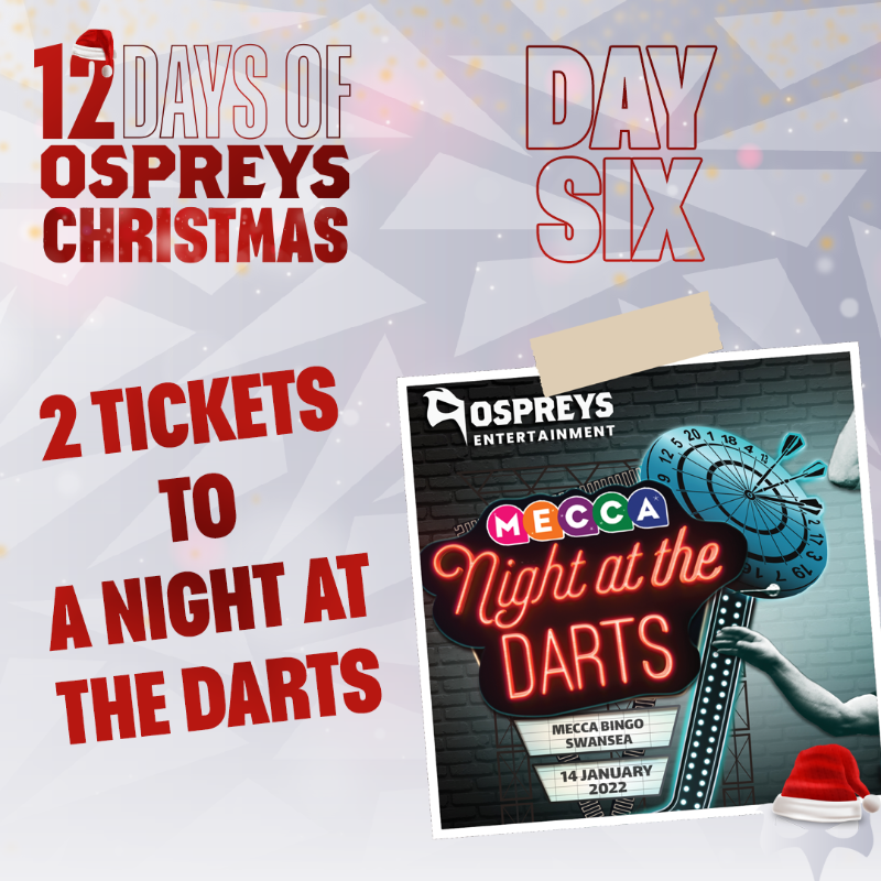ospreys's tweet photo. 🎄Big prizes to be won in the next five days of Christmas 🎅

Sign up below to be in with a chance of winning🎁

@MeccaBingo @ModusDarts180