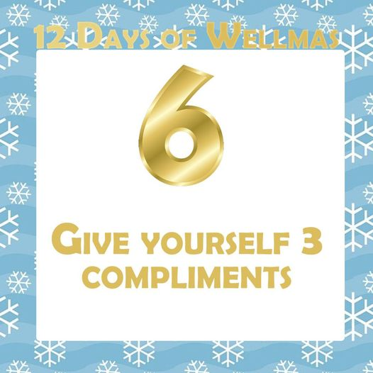 ReDISCOVPeakers's tweet photo. #PeakersLighttheHolidays We're half way through our #12DaysofWellmas and we hope you're feeling positive in mind, body and spirit. Take these feel good days and spend a moment today giving yourself 3 compliments.
What compliments have you got for yourself? https://t.co/nkjK9wGl8o