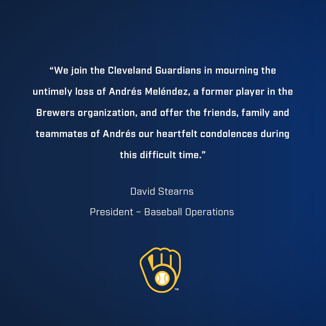 The Brewers mourn the passing of former prospect Andrés Meléndez.