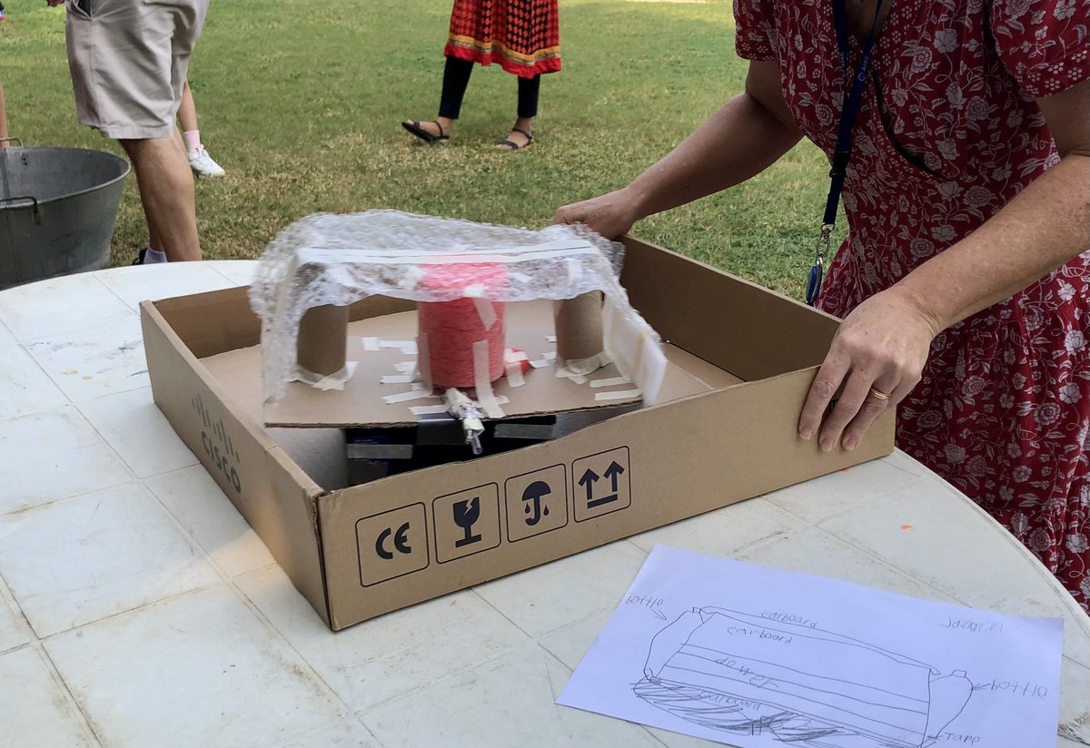 AISCElementary's tweet image. #AISCGrade4 collaborated with #AISCDesign as students tested out their models against different natural disasters.