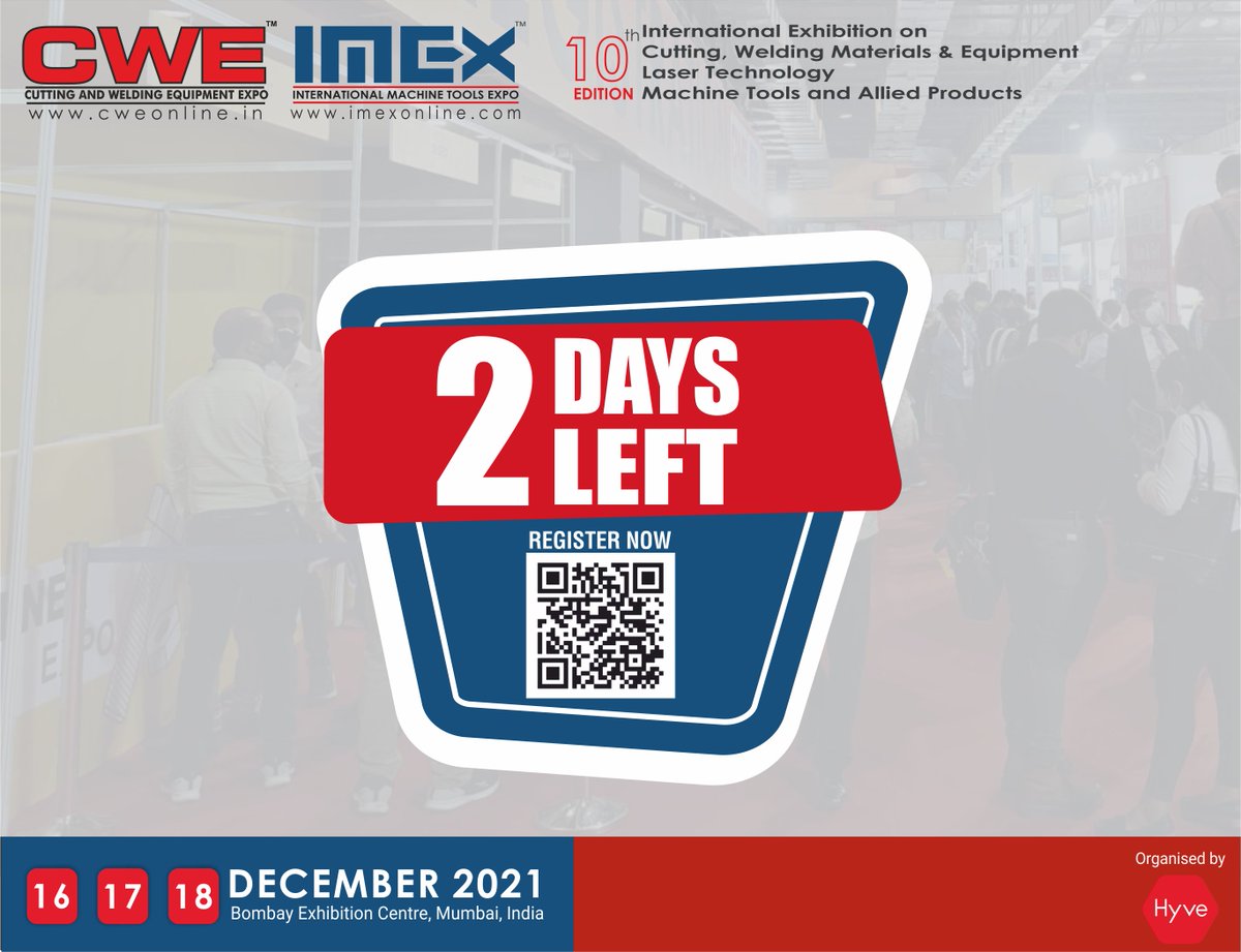 CweExpo's tweet photo. #2Daysleft for India's leading #exhibition on #HandTools , #PowerTools , #IndustrialToo &amp; #Fasteners !
Register Here - https://t.co/uPkFIElkKU

#manufacturingindustry #machinery #tools #technology #machines #events #exhibitions #CWE2021 #IMEX2021 #technologicalsolutions https://t.co/yFoxLkT1Uw