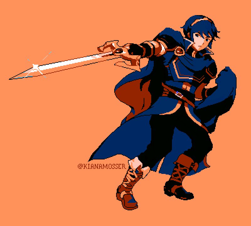RT @kianamosser: My take on Marth with his original palette from Fire Emblem 1 https://t.co/h5A8uJr83u