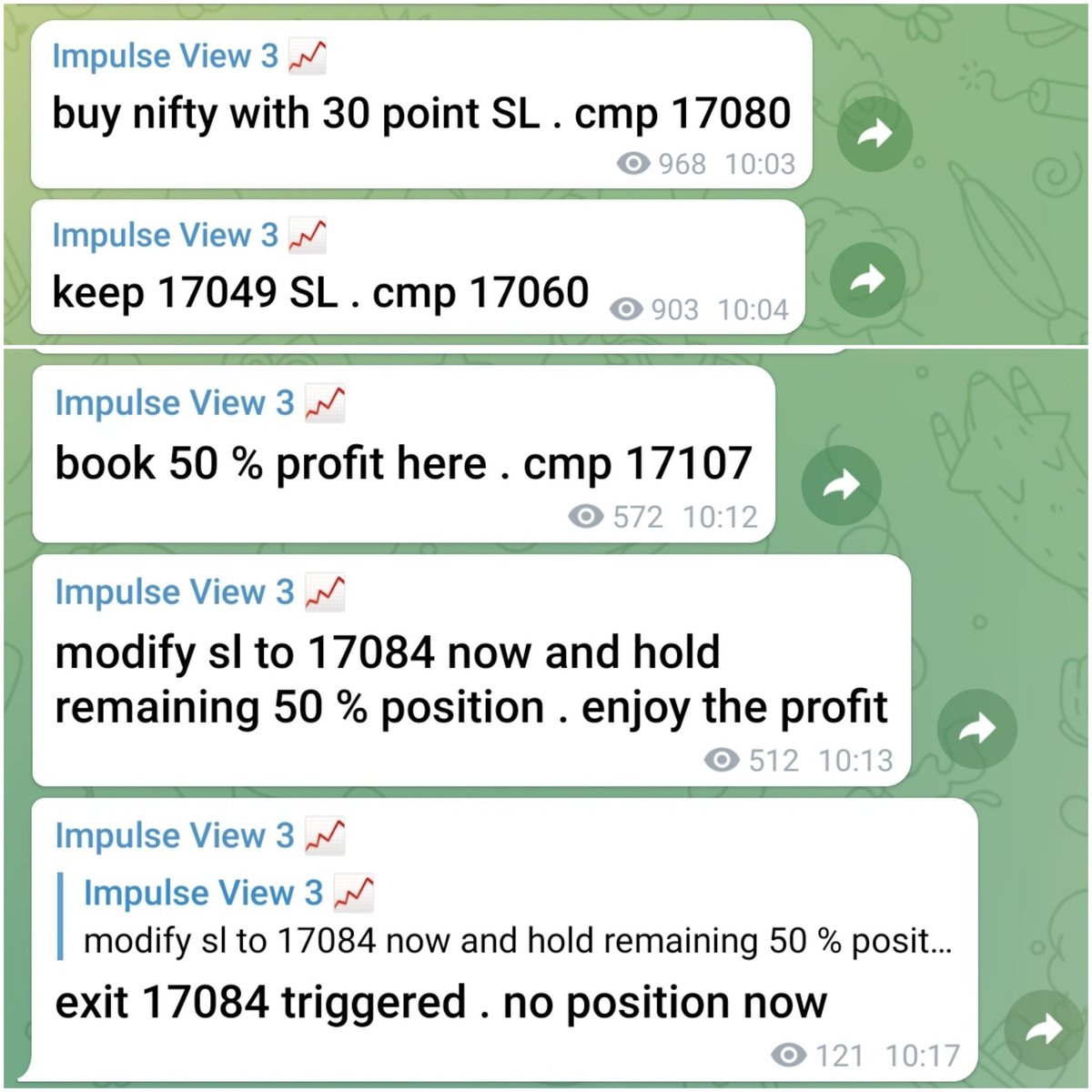 harshubh's tweet photo. Again booked चाय पे #Profit and Exited 😎💣📈

Bought near #Low , sold on #Top .
No Position ✅

#Impulseview https://t.co/TQ80i1VlVJ