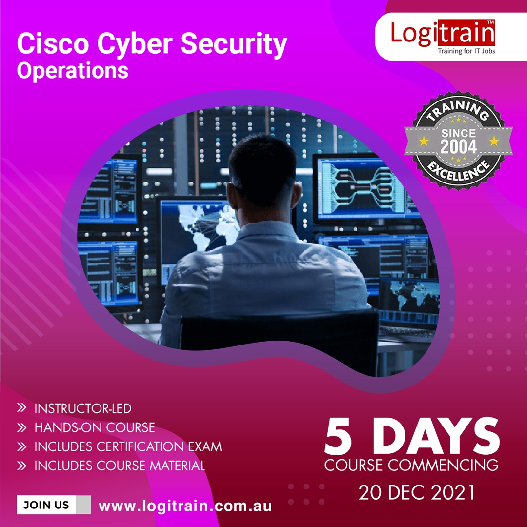 logitrain's tweet image. Cisco Cyber security Training
Starting from 20 Dec 2021 @ 09:30am to 5pm
Call/ WhatsApp: +61 1800 159 151
Email: info@logitrain.com.au
Visit us: logitrain.com.au/courses/cisco-…
#Cisco_security+ #Cisco #cybersecurity #ittraining #itsecurity #itcertifications #securityplus #datasecurity