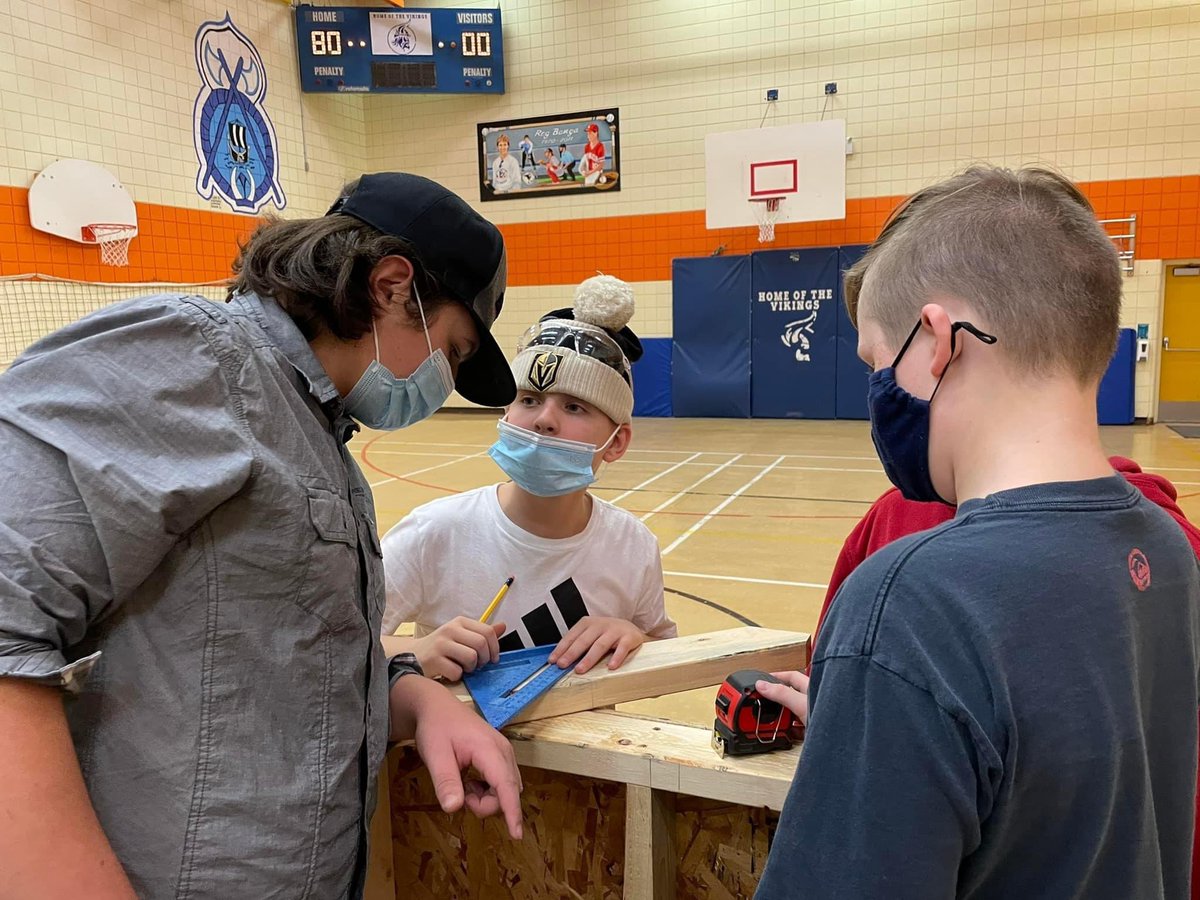 7/8/9 PAA- Carpentry &amp; Construction Class
Any guesses what our final project for this class will be???

Thanks to Jesse Johanson for coming in to teach about project layout, framing, sheeting, and now building rafters!!

…to be continued…. 🔨 🔨<a href="/GSSD204/">Good Spirit SD</a>