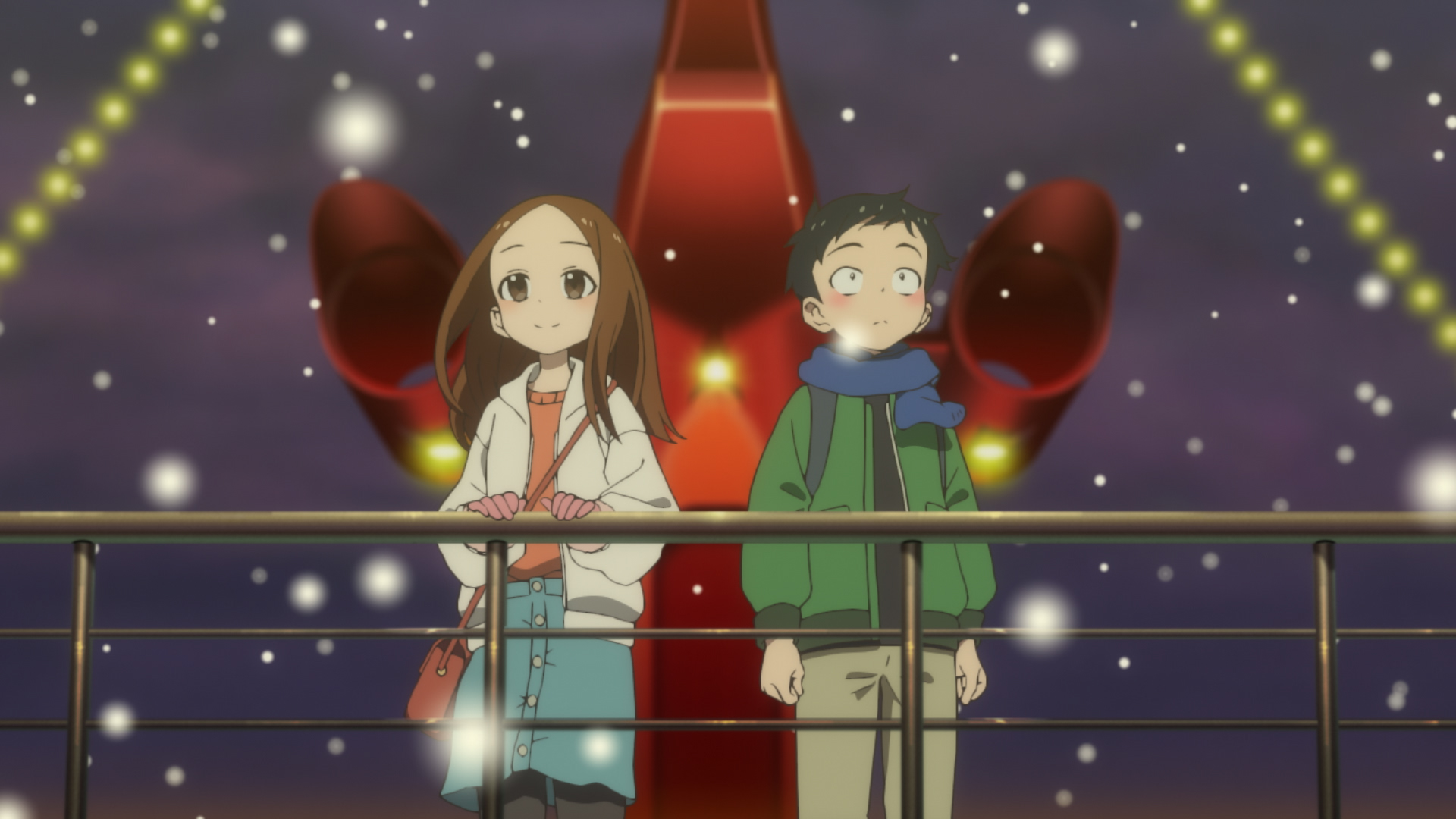 アニメ からかい上手の高木さん 公式 先行カットを見てみようのコーナー その7 季節は冬 フェリーに乗って二人はどこへ 高木さんめ T Co Rvsz6qax1b Twitter