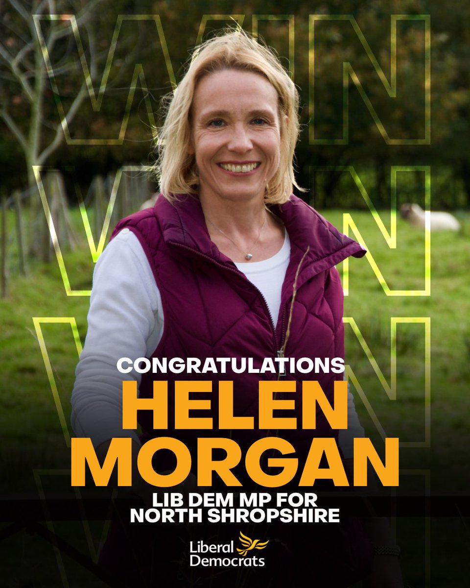 Millions of people are fed up with Boris Johnson and his failure to provide leadership throughout the pandemic and last night the voters of North Shropshire spoke for all of them.

Congratulations @HelenHalcrow, you will make a wonderful MP for your community.