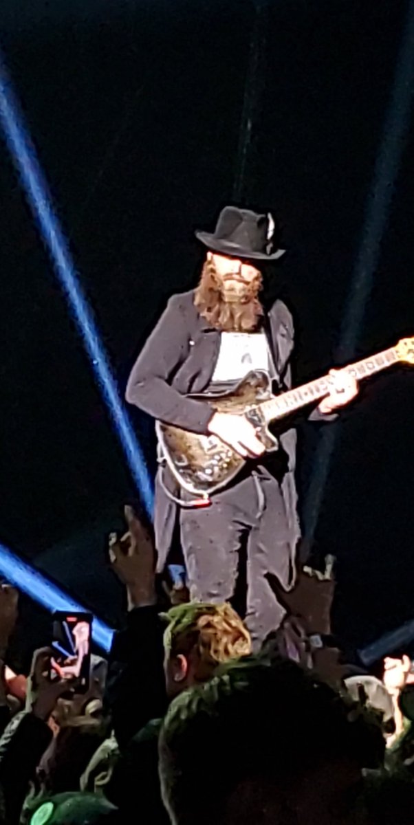 Rachel85519332's tweet photo. Worst Country Tour of all Time! Tonight was #bottomsup while some tears were shed on a night that will #begonebutneverforgotten while this dude performed some killer guitar solos! @brantleygilbert @AlerusCenter https://t.co/sKar9btym0