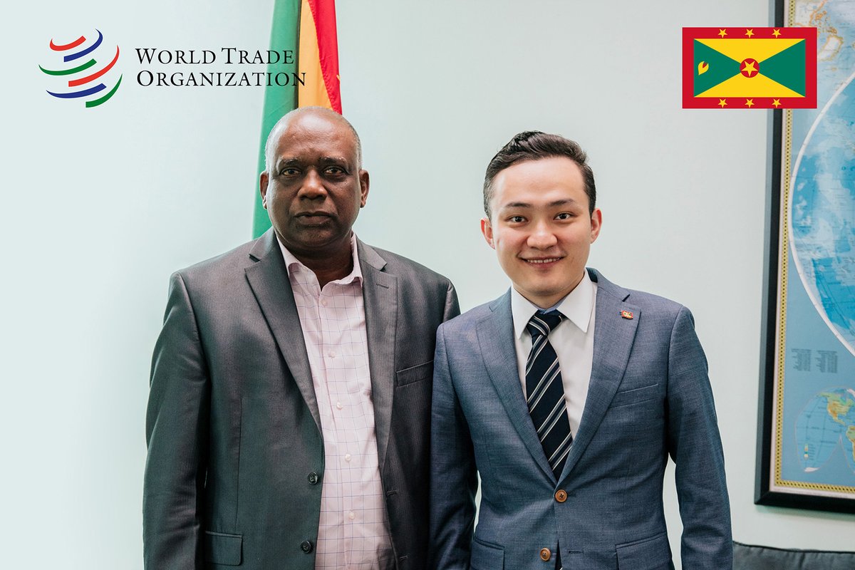 Minister of Foreign Affairs Oliver Joseph with H.E. Mr. Justin Sun