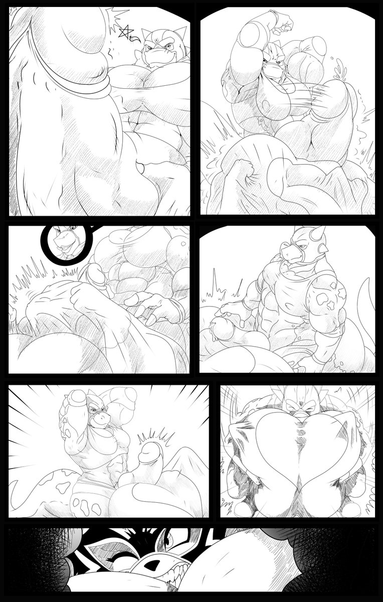 Deadmen233's tweet photo. this toke me a long time a comic i did for @YaBoiCornchip21 and @dino_mikey so enjoy a cock vore wrestling comic commission and big booba and bulges https://t.co/DOYws8dvXK