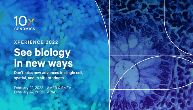 mscienceaustnz's tweet image. Save the date for Xperience 2022, @10xGenomics' annual virtual event (FEB 24) where they will showcase their latest technology &amp;amp; innovative work that is fuelling scientific breakthroughs. 

Register here: 10xgen.com/3dTee20

#Genomics #SingleCell #SpatialBiology