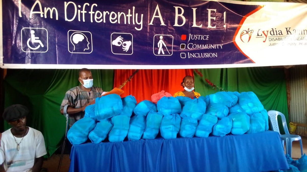 LKDFoundation's tweet photo. Over 50 person's with disabilities in Msambweni Constituency, Kwale County, have received Christmas gift of food items including maize flour, wheat flour, sugar and cooking oil that will cushion them during this festival Month @CBMKenya @SafaricomFDN @baseresources https://t.co/HhwlZbFKID