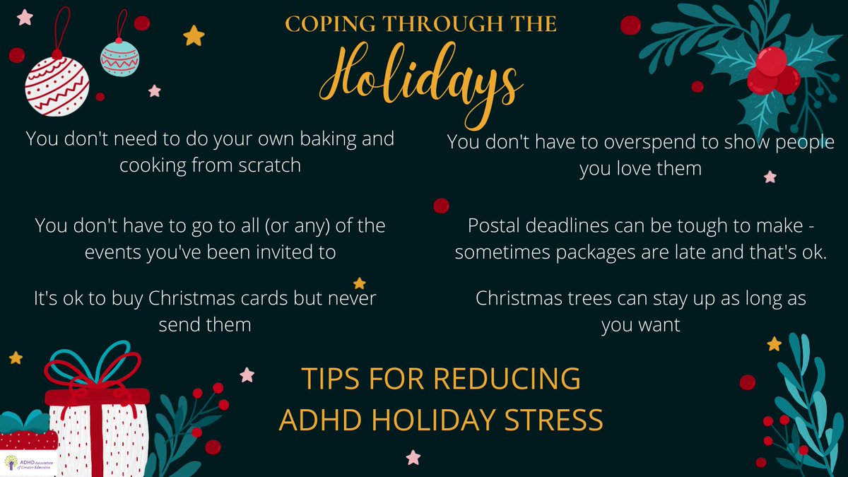 ADHDEdmonton's tweet image. The most wonderful time of the year can also be the most stressful time of the year — especially for those with ADHD. 
#ADHDTwitter #ADHD