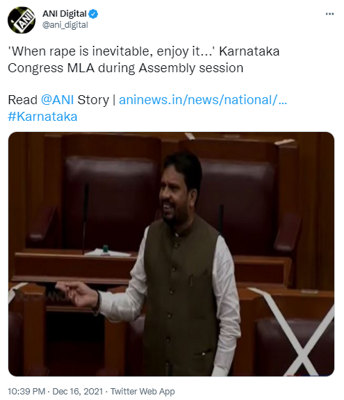 BJP4UP's tweet photo. कांग्रेस की नीति रही है- 'चोर को कहो कि चोरी कर, और कोतवाल को कहो जागता रहे।'

कांग्रेस विधायक महिलाओं को रेप का मजा लेने की घृणित नसीहत दे रहा और @priyankagandhi यूपी में 'लड़की हूं' के नारे लगा रही हैं। 

कैसी 'लड़की' हैं जो अपने एक अदने विधायक के खिलाफ नहीं 'लड़' पा रही हैं? https://t.co/YZ18ptZ9c0
