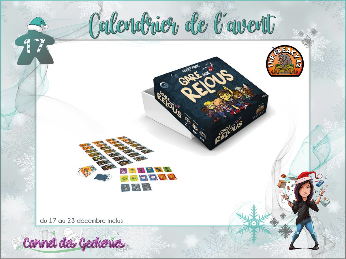 _Hina___'s tweet photo. 🎅 #CONCOURS 🎄 𝐂𝐚𝐥𝐞𝐧𝐝𝐫𝐢𝐞𝐫 𝐝𝐞 𝐥'𝐀𝐯𝐞𝐧𝐭 🎁 Case n°17

Les relous débarquent pour vous coller toute la soirée ! Ayez la tchatche pour vous en débarrasser !

🎁 A gagner : Gare aux Relous
🎄 RT + Follow @_Hina___ &amp; @TheFreaky42

🌟Fin le 23/12/21
🇫🇷🇧🇪🇨🇭🇱🇺

#j2s #bgg https://t.co/eLyvHQDQbD