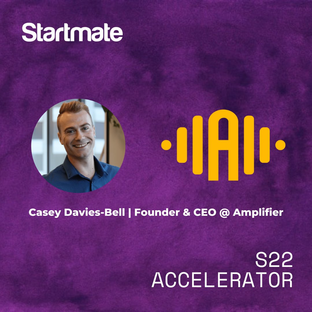 Stoked to share that @Amplifier_app has been accepted into the <a href="/startmate/">Startmate</a> S22 cohort! 

Can't wait to take Amplifier to new heights with <a href="/laurenjcapelin/">LCap⚡️</a>, <a href="/batkomichael/">⚡️ Batko</a>, <a href="/r_yanwalker/">Ryan Walker</a>, <a href="/euwyngoh/">Euwyn</a>, <a href="/brontekmchenry/">Bronte McHenry</a>,  <a href="/Anubhav/">Anubhav</a>, wider team + the epic mentor community!
