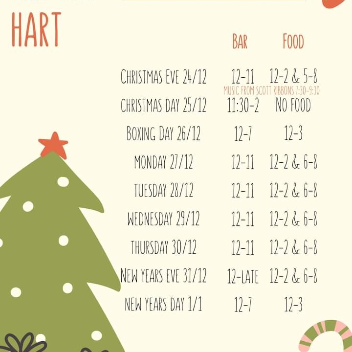 Our festive period opening hours (Boris willing) see you soon