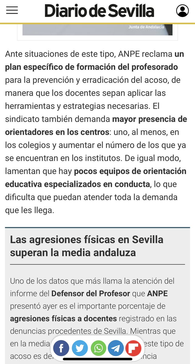 🌪La realidad de la ORIENTACIÓN empieza a ser tan descarada q prácticamente no queda nadie sin pedir la bajada de ratio de orientación/alumnado.
La <a href="/EducaAnd/">Consejería Desarrollo Educativo y FP</a> nos dijo q los EOE no están saturados, q no era pa tanto. 
<a href="/anpeandalucia/">Anpe-Andalucía</a> dice lo siguiente, lo vemos en <a href="/diariosevilla/">Diario de Sevilla</a>
