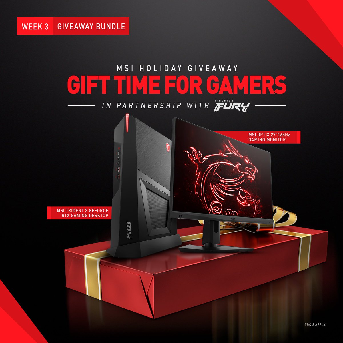 AustraliaMSI's tweet image. Ready for the 𝓾𝓵𝓽𝓲𝓶𝓪𝓽𝓮 holiday gift from Team Dragon? 𝗪𝗜𝗡 an incredible MSI Trident 3 GeForce RTX Gaming Desktop and MSI Optix 27&quot; 165Hz Gaming Monitor worth almost $3,000! Enter here for your chance to win: msi.gm/GiftTimeforGam… 🎁🐉🔥

T&amp;amp;C&apos;s apply. #msi #giveaway