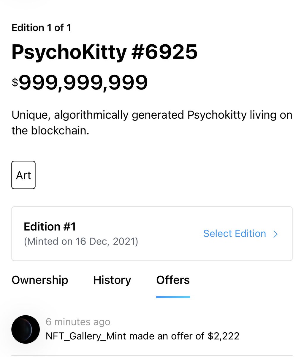 epochvaulttcg's tweet photo. Your offer is tempting my guy.  But I feel like this bad boy is worth more.  #PsychoKitty #NFTs #NFTCommunity #NFT #NFTcollection #nftart https://t.co/fZdkmOwyh1