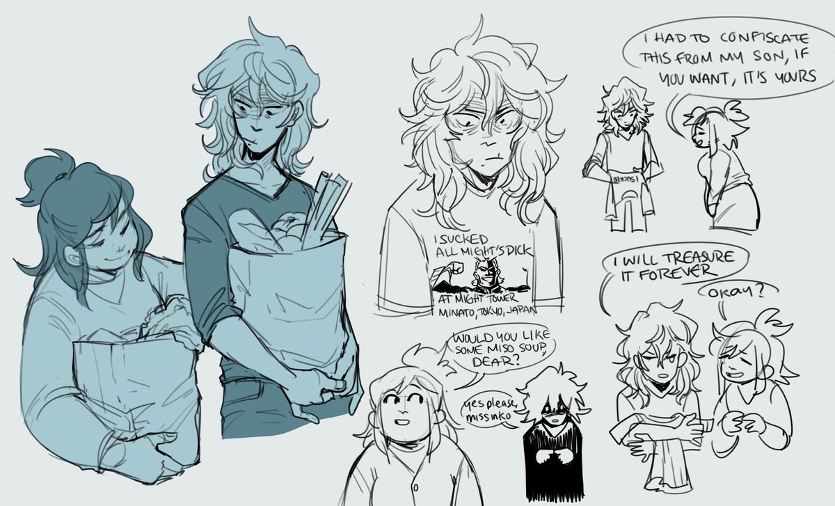 doodles of Inko being a Good Mom to shigaraki cause I desperately need it