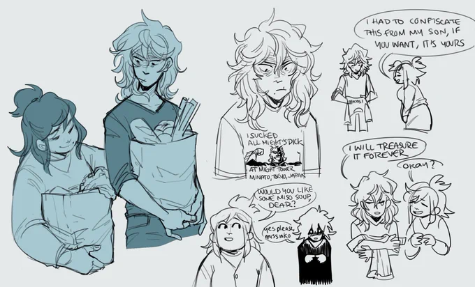 doodles of Inko being a Good Mom to shigaraki cause I desperately need it 