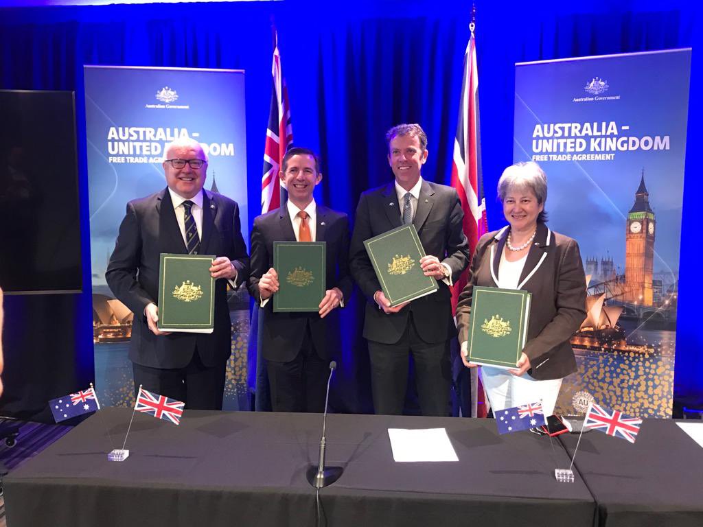 Signed. Sealed. Delivered. 

Our fastest and most comprehensive trade deal ever was signed today with our best mates in Britain. 

It’s another important part of our economic recovery and a symbol to the world of our unshakeable friendship. 

#AUKFTA 🇦🇺🇬🇧