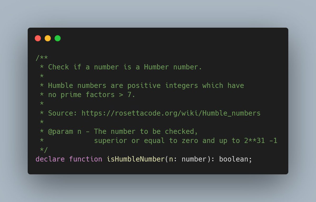 ndubien's tweet photo. #AdventOfPBT Day 17 π
π
Give a try to #PropertyBased tests in #JavaScript #TypeScript today! You'll change your way to test!
Today: isHumbleNumber
Code now? https://t.co/ebVvXeel81
More details: https://t.co/QVjyAWr7Yr
Previous days: https://t.co/mIs94oWTNG
Answers tonight β¬οΈ https://t.co/UsR9AJ0Uce