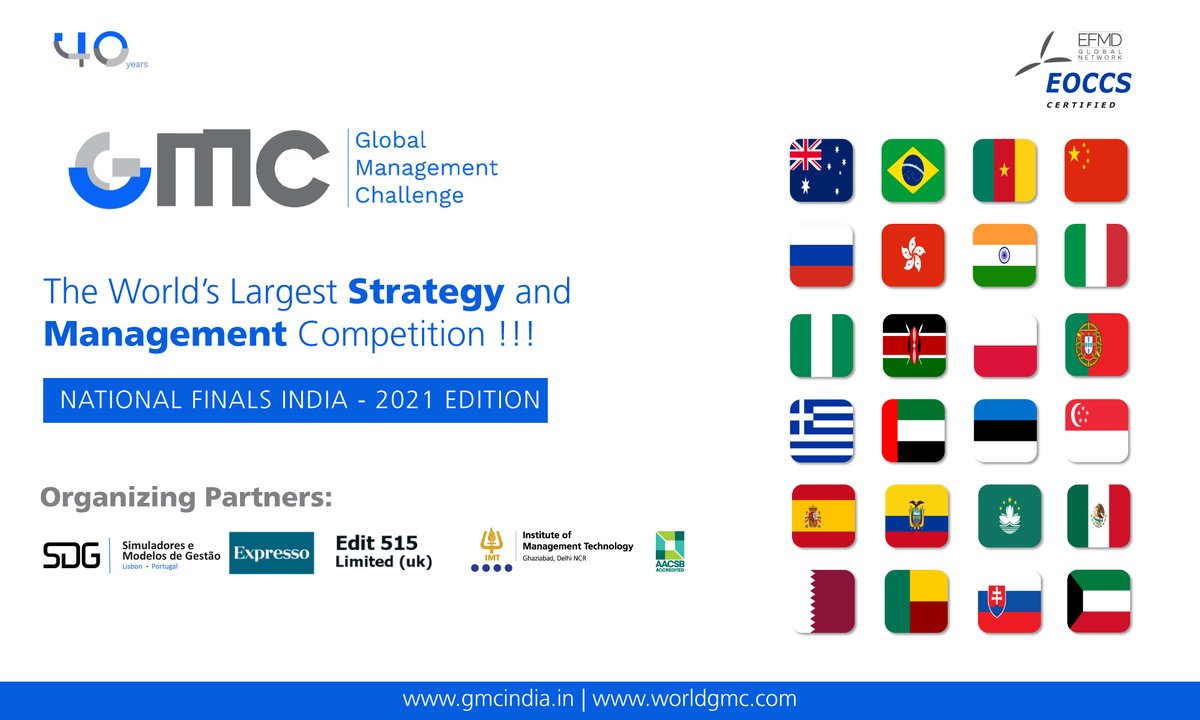 IMTGhaziabad's tweet photo. IMT Ghaziabad, will host the GMC India National Finals 2021 .The World’s Largest Strategy and Management Competition !
NATIONAL FINALS INDIA – 2021 Edition
Wishing all the participants good luck for the challenge
https://t.co/BCiFz2OWwt
#IMTGhaziabad #IMTG #bschool #WorldGMC https://t.co/taGGClTgSh