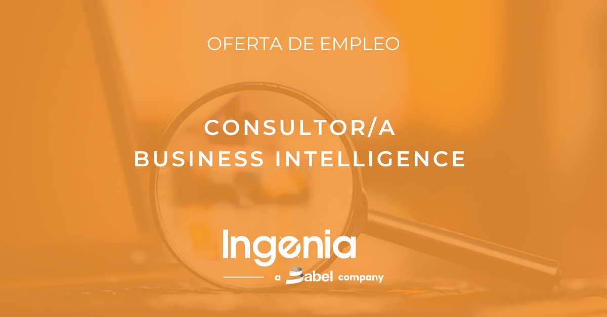 📊Buscamos CONSULTOR/A BUSINESS INTELLIGENCE. ¡Rodéate de los mejores profesionales en una de las compañías más sólidas del sector! 
¿Te unes? #Empleo <a href="/Ingenia_es/">Ingenia ahora es Babel</a> compañía de <a href="/BABELgrupo/">Babel</a> 
👉ow.ly/OZA950H7RMV
#BusinessIntelligence #BI #Empleo
