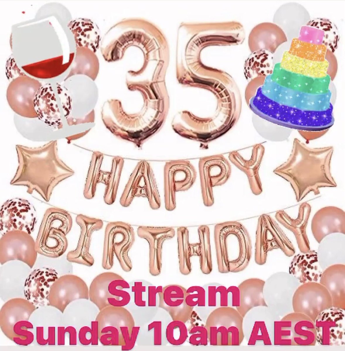 SezSational's tweet photo. 🥳We are doing a birthday stream🥳Sunday 10am AEST👑join me for some wine🍷and cake🍰 https://t.co/PfFrM6cg1n💋#birthdaystream #birthdaygirl #twitch #twitchcommunity #SupportSmallStreamers https://t.co/BpnfICXy11