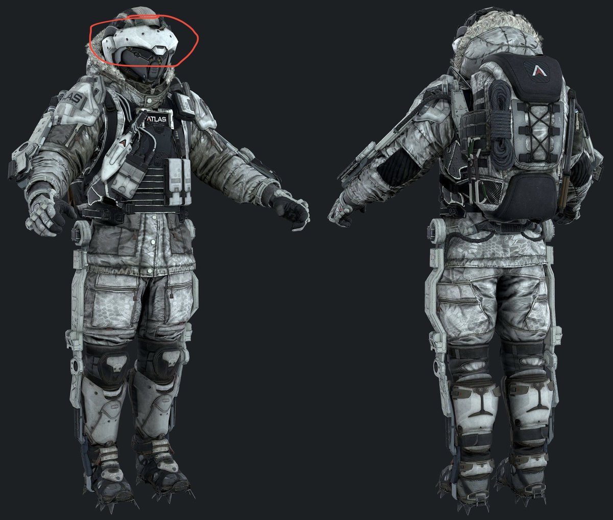 GooseMerc's tweet photo. @Activision Activision,you forget this detail on the skin Atlas "Crash" in CoD Mobile. Please,add it back. https://t.co/xAGf9eFGOS