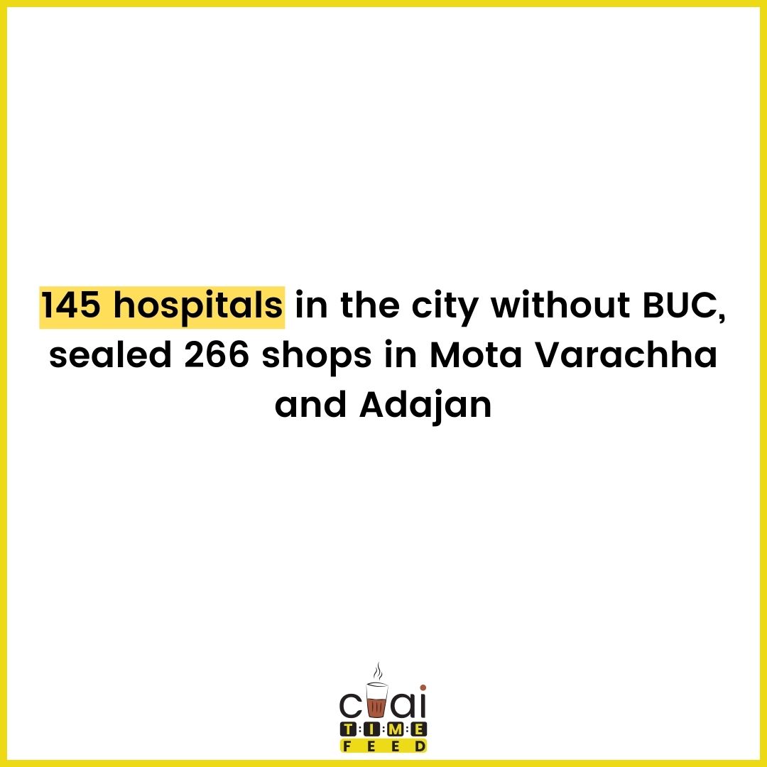 ChaiTimeFeed's tweet photo. On the first day of the offensive against the Building Use Certificate (BUC) and non-fire safety properties launched on Thursday.

#municipality #hospital #hospitals #sealed #sealing #Building #safety #fire #firesafety #campaign #municipalcommissioner #suratcitynews #chaitimefeed https://t.co/FLetjnfnkq