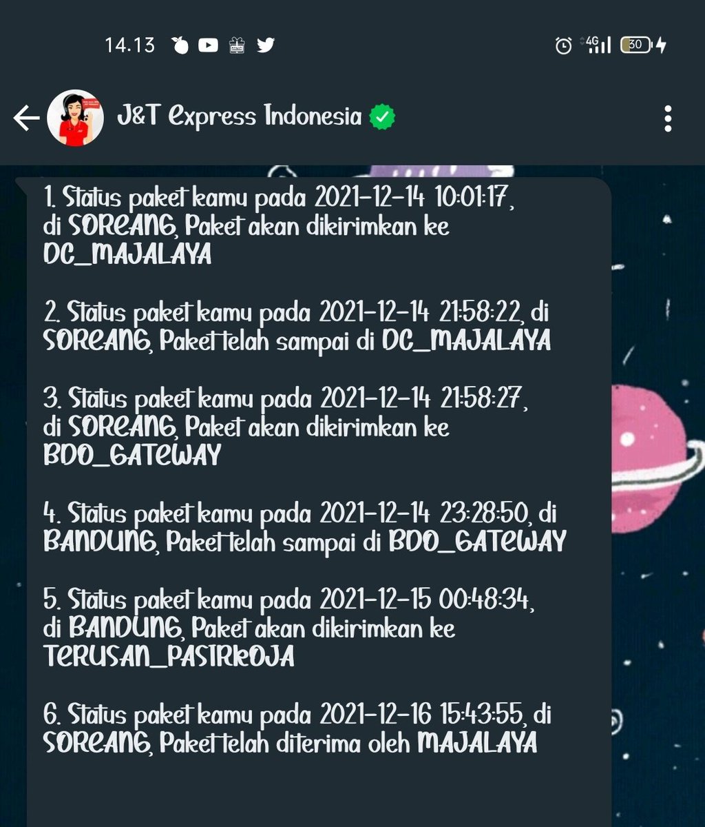 feraYUW's tweet photo. @jntexpressid Halo min, ini paket saya gak ada pergerakan. Toloooong JP4386227561 https://t.co/TuuF3f47kH