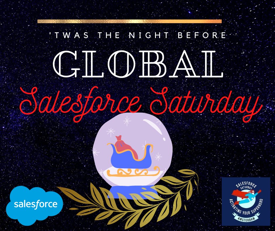 Join us for the last Salesforce Saturday of the year. Its a Global event!  Let's chat about the industry, goals for 2022, the dreaded topic of documentation and more. What's cooking for this holiday season? RSVP Here: linkedin.com/events/globals…