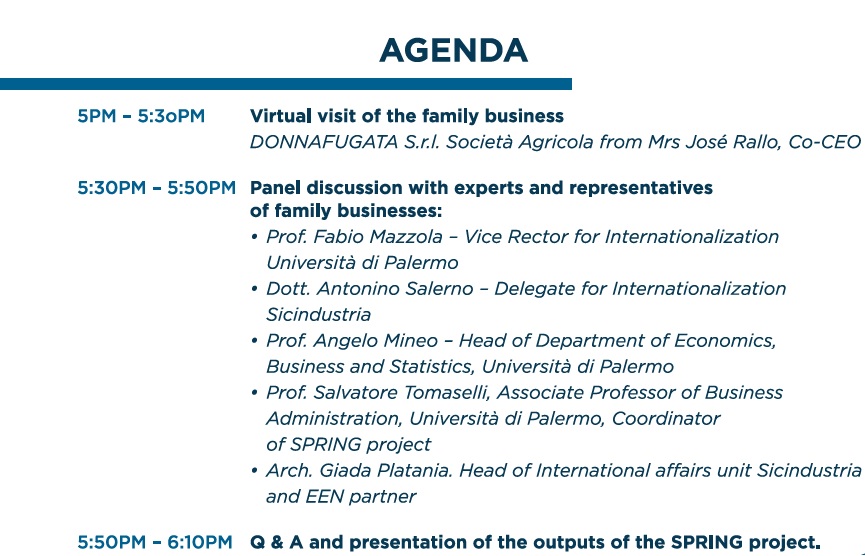EUSPRINGProject's tweet image. We bring you another top-notch online event featuring a virtual visit of @DonnafugataWine, a family winery in Sicily, together with a panel discussion with leading experts. Today at 5pm (CET)
For registrations:
forms.gle/jCy3MXRNQkwDEZ… 
euspring.eu/donnafugata-vi…