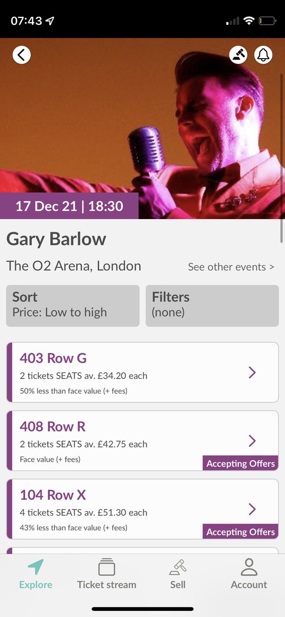 jimwaterson's tweet photo. There’s thousands of tickets for supposedly sold out London gigs tonight being offloaded below face value on @Twickets. If you fancy catching Covid with a soundtrack. (It’s also a bit of an eye opener as to which bands do big Christmas gigs.) https://t.co/HXnBSY2dru