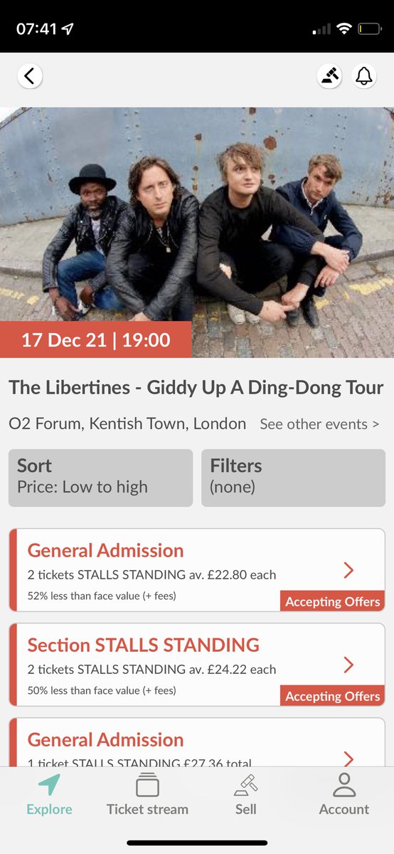 jimwaterson's tweet photo. There’s thousands of tickets for supposedly sold out London gigs tonight being offloaded below face value on @Twickets. If you fancy catching Covid with a soundtrack. (It’s also a bit of an eye opener as to which bands do big Christmas gigs.) https://t.co/HXnBSY2dru