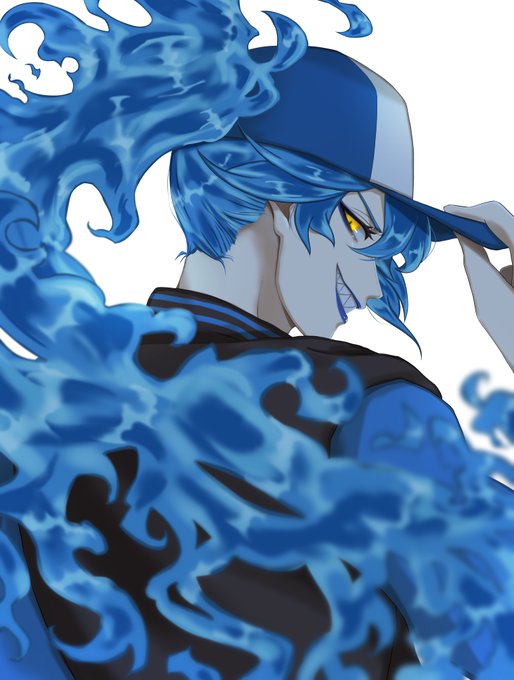 「blue eyeshadow blue fire」 illustration images(Latest)