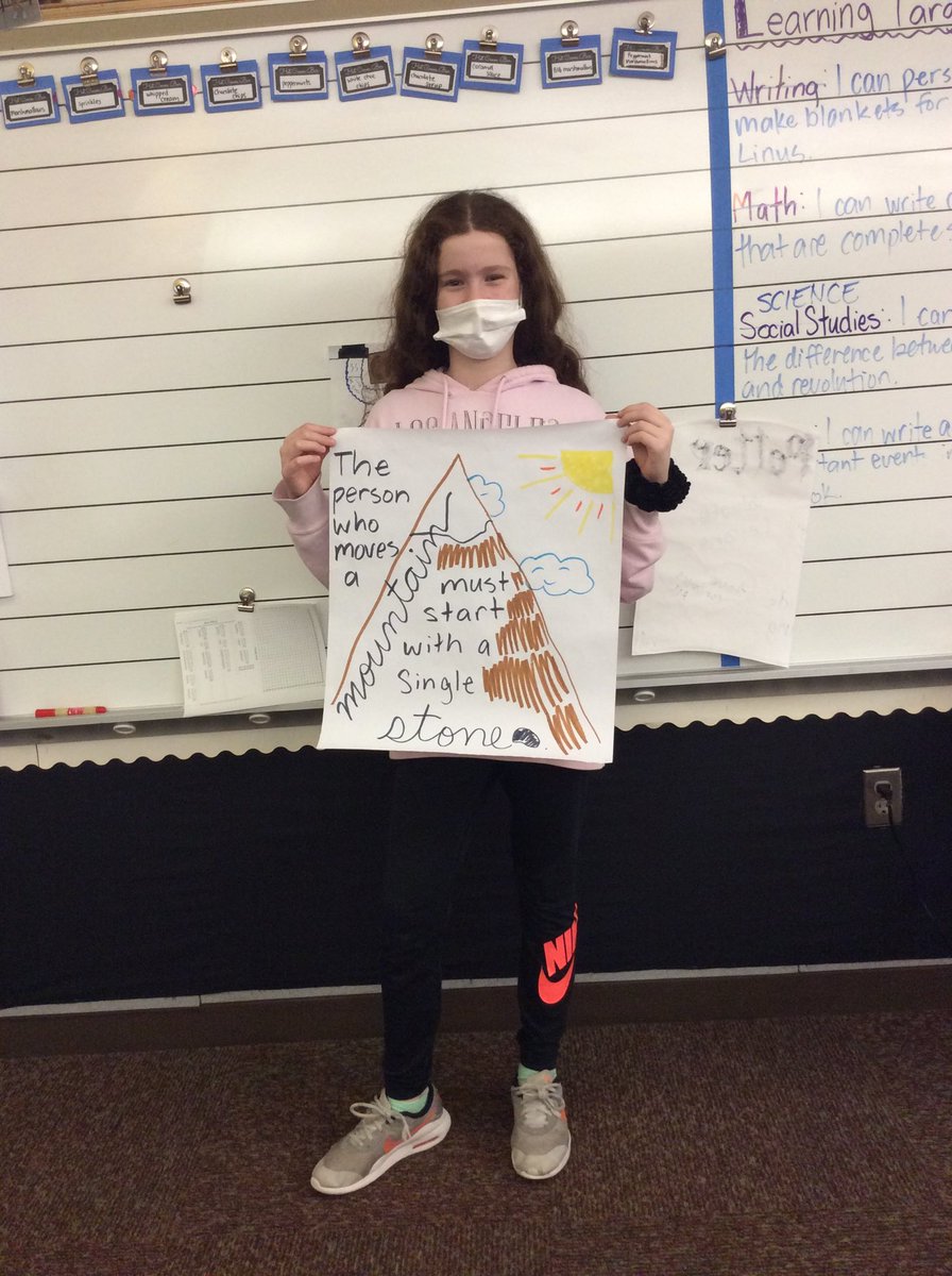 Congratulations to are quote winner of this week! “The person who moves a mountain must start with a single stone”