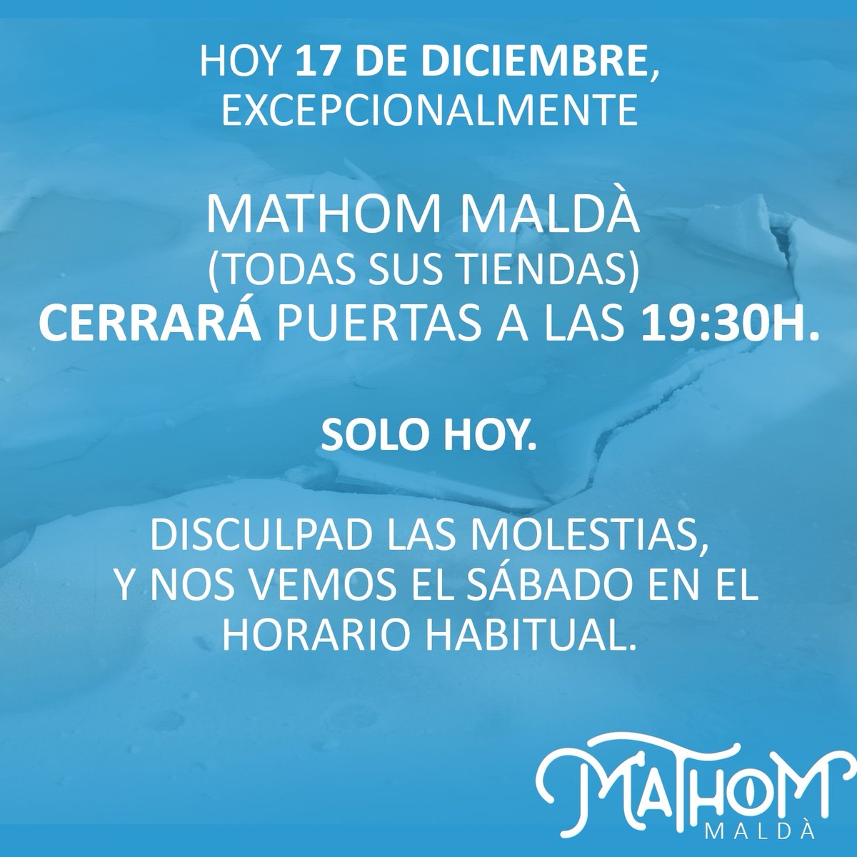 Hola a tod@s,
Hoy excepcionalmente cerraremos a las 19:30.
Gracias por vuestro apoyo y disculpad las molestias 😁.
#juegosdemesa #jocsdetaula #Barcelona #galeriesmalda #galeriesmaldà #boardgames